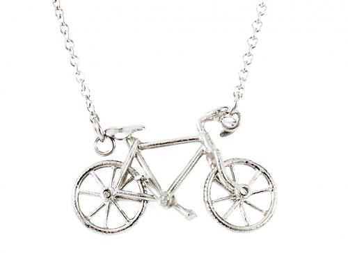 Silver Bicycle Necklace