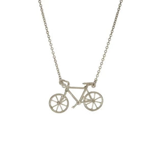 Silver Bicycle Necklace