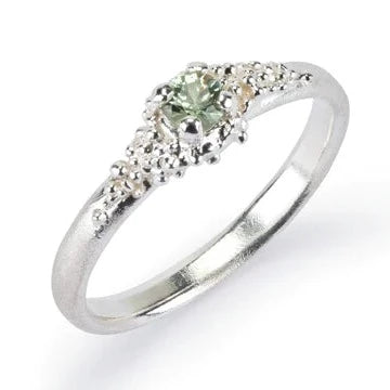 Silver and Green Sapphire Ring