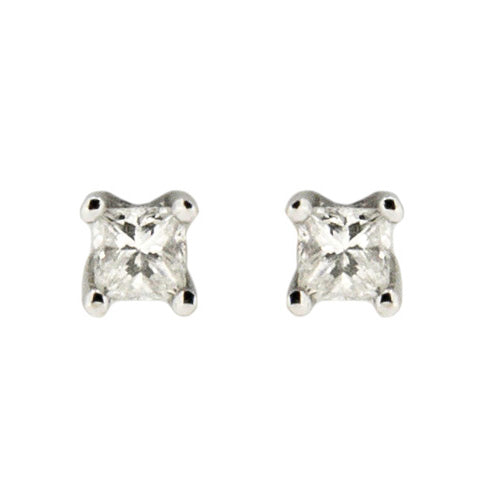 White Gold and Diamond Stud Earrings