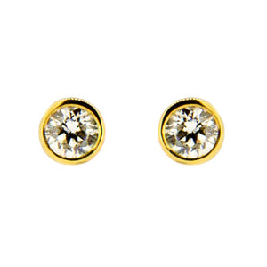 Gold and Diamond Stud Earrings