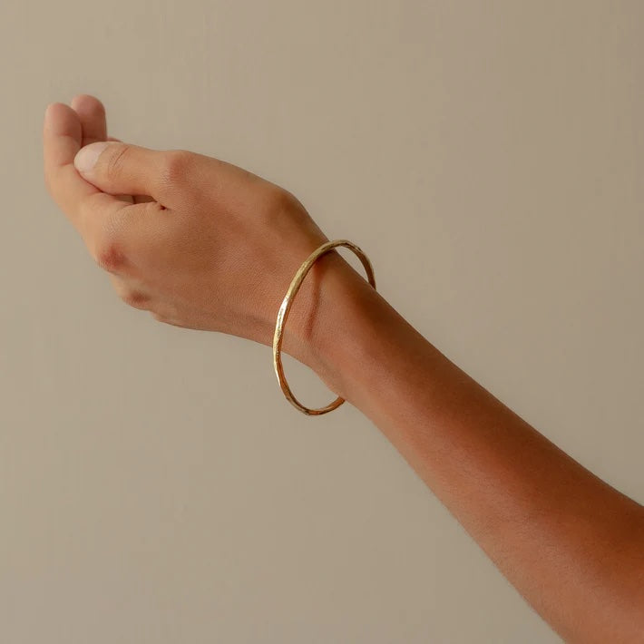 Yellow Gold Rock Bangle