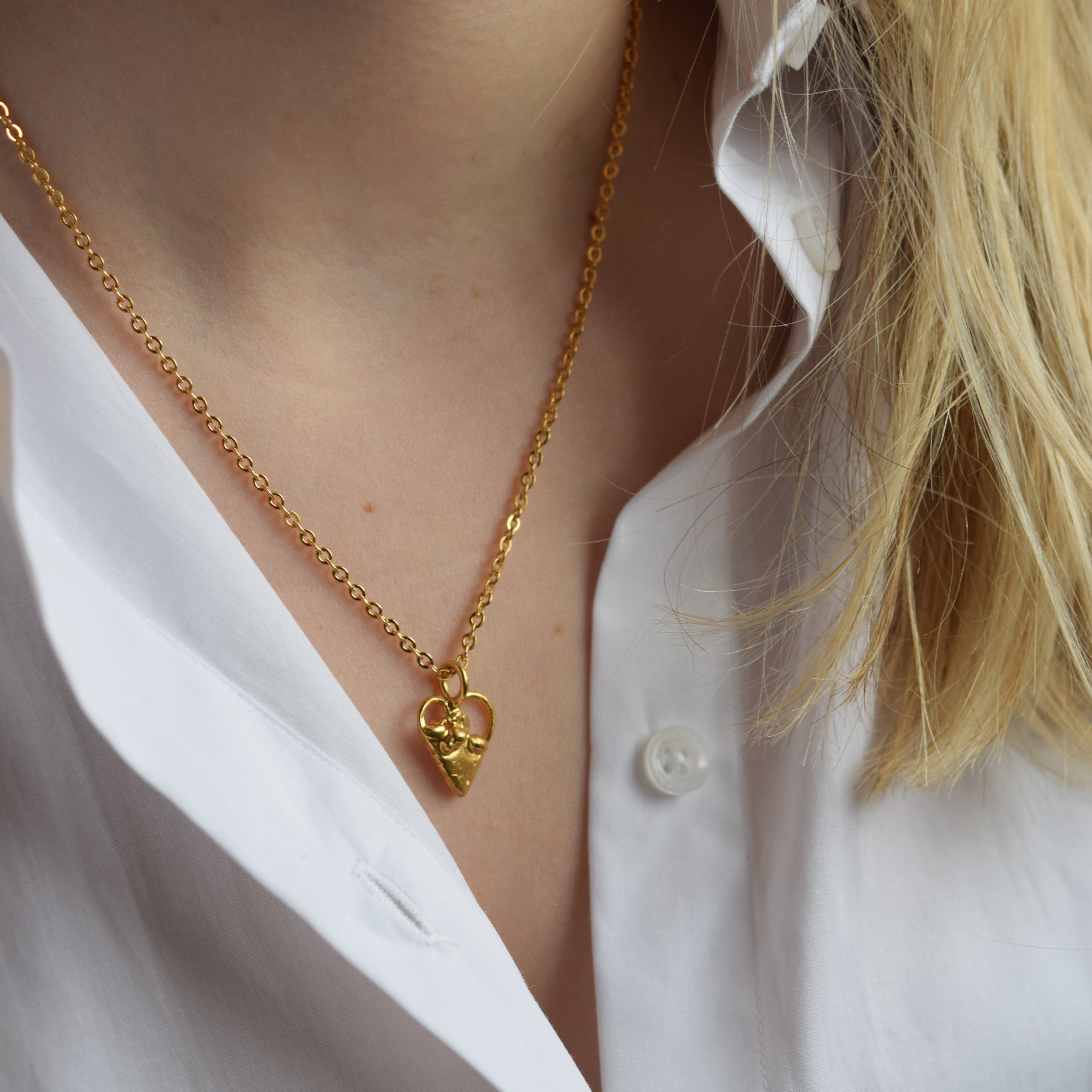 Molten Gold Heart Pendant