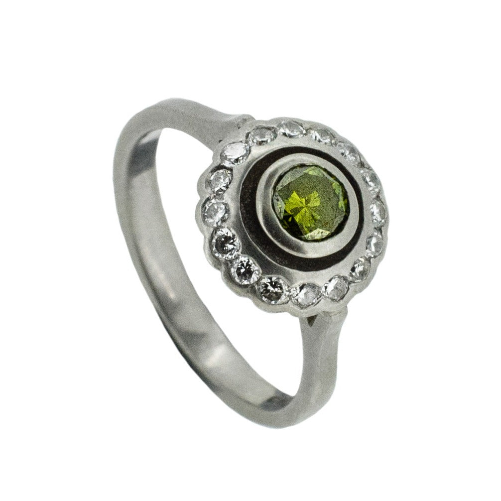 Green Diamond Ring