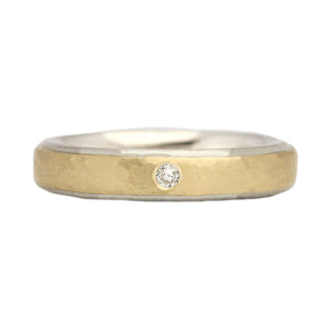 Silver, Gold and Diamond Ring
