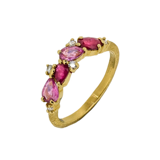 Pink Sapphire and Diamond Ring