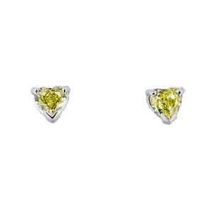 18ct White Gold with Yellow Diamond Earrings