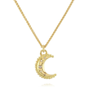 Gold and Diamond Luna Necklace