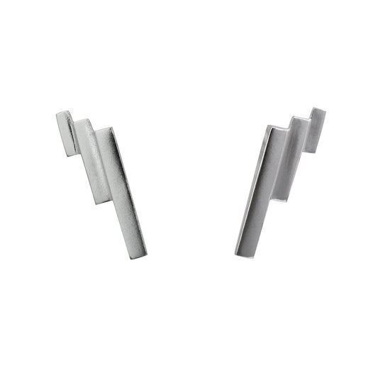 Metropolis Bar Stud Earrings Silver