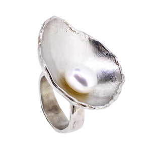 Silver and Pearl Ring