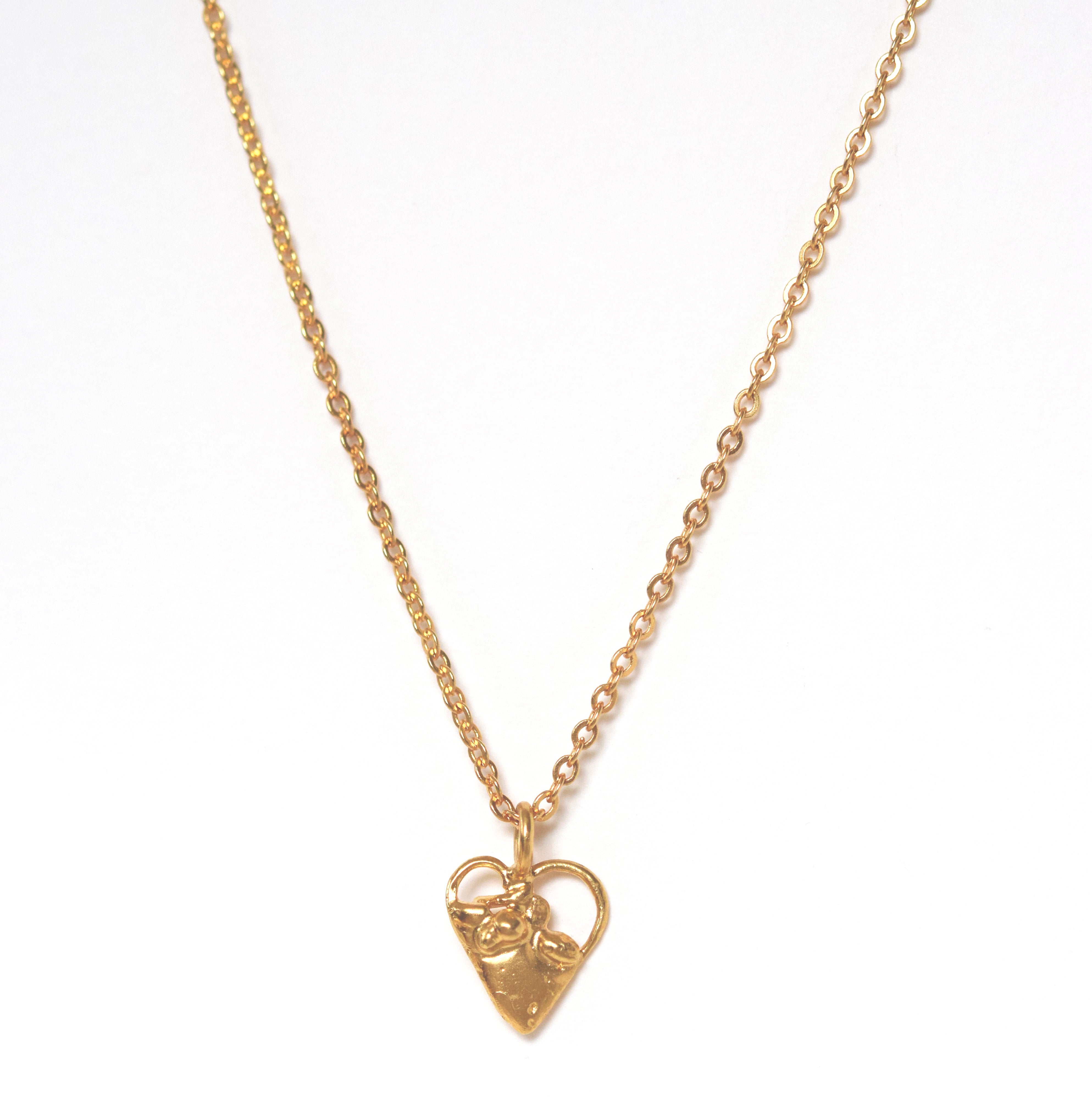 Molten Gold Heart Pendant