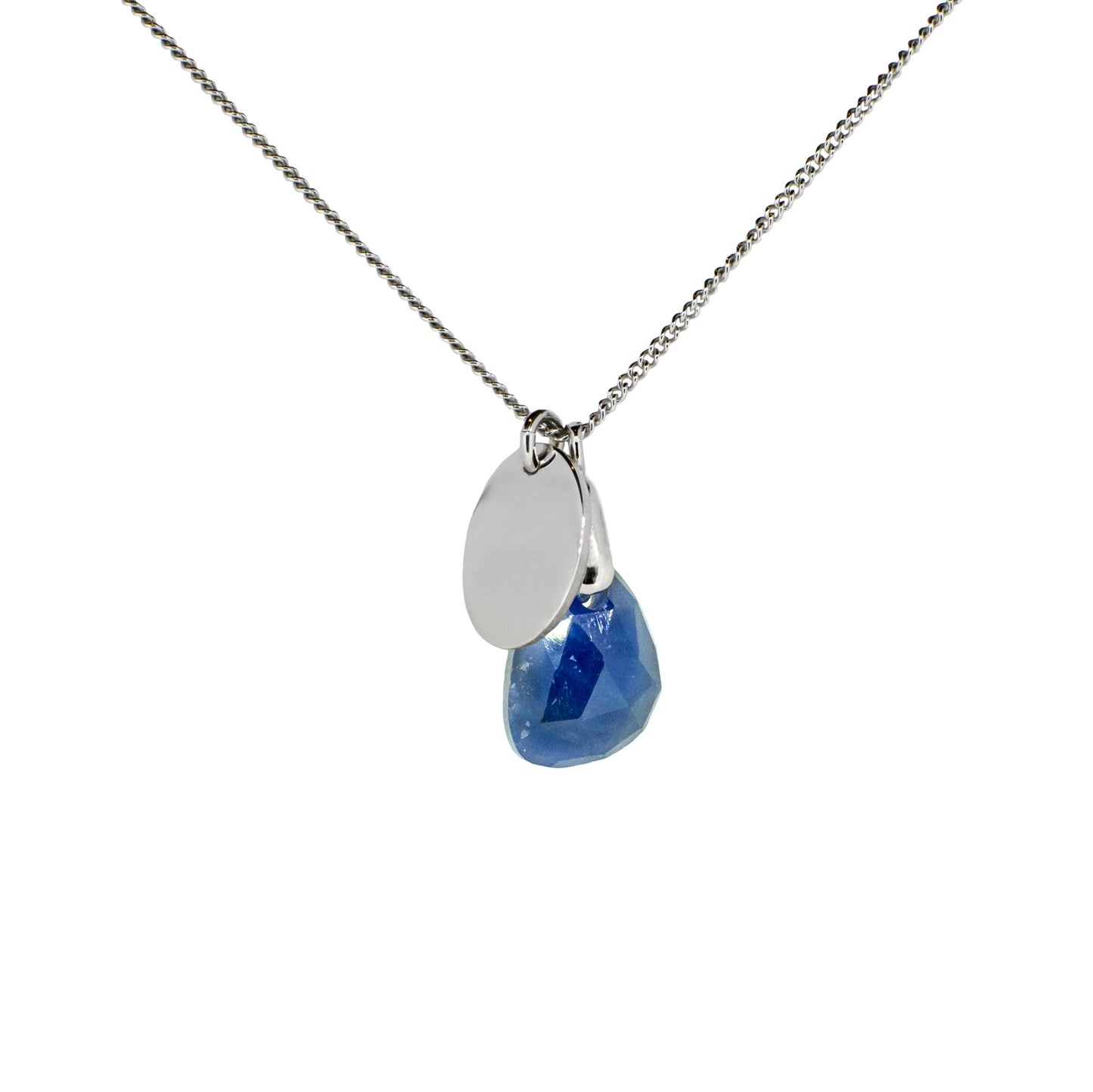 Silver and Sapphire Birthstone Necklace