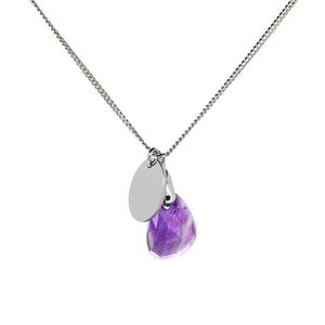 Silver and Amethyst Birthstone Necklace