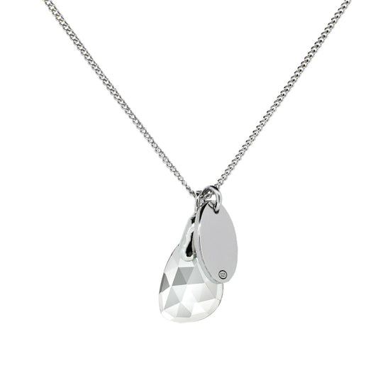 Silver and Quartz Birthstone Necklace