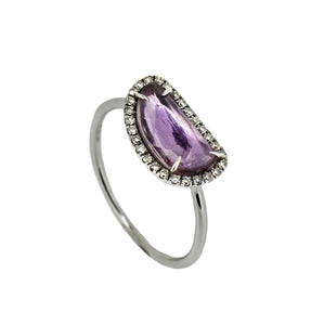 Purple Sapphire 18ct white gold ring