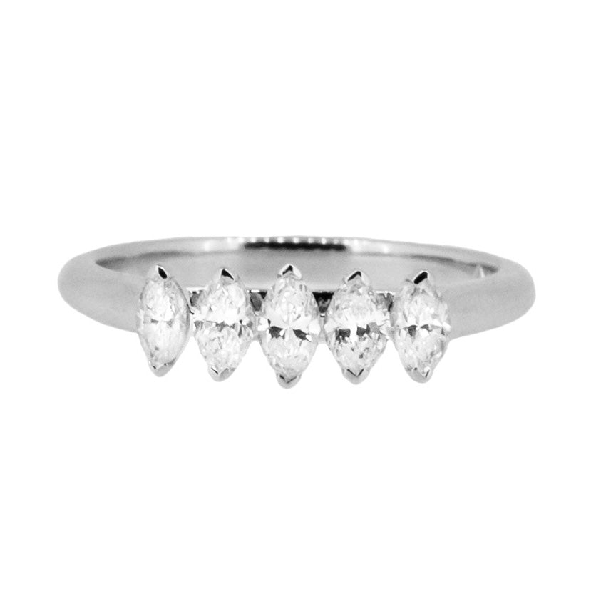 Marquise cut Diamonds 18ct white gold ring