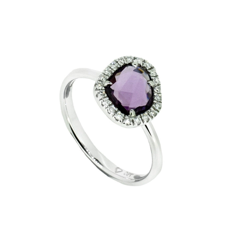 White Gold and Purple Sapphire