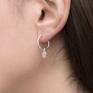 Paillette Drop Earrings Silver