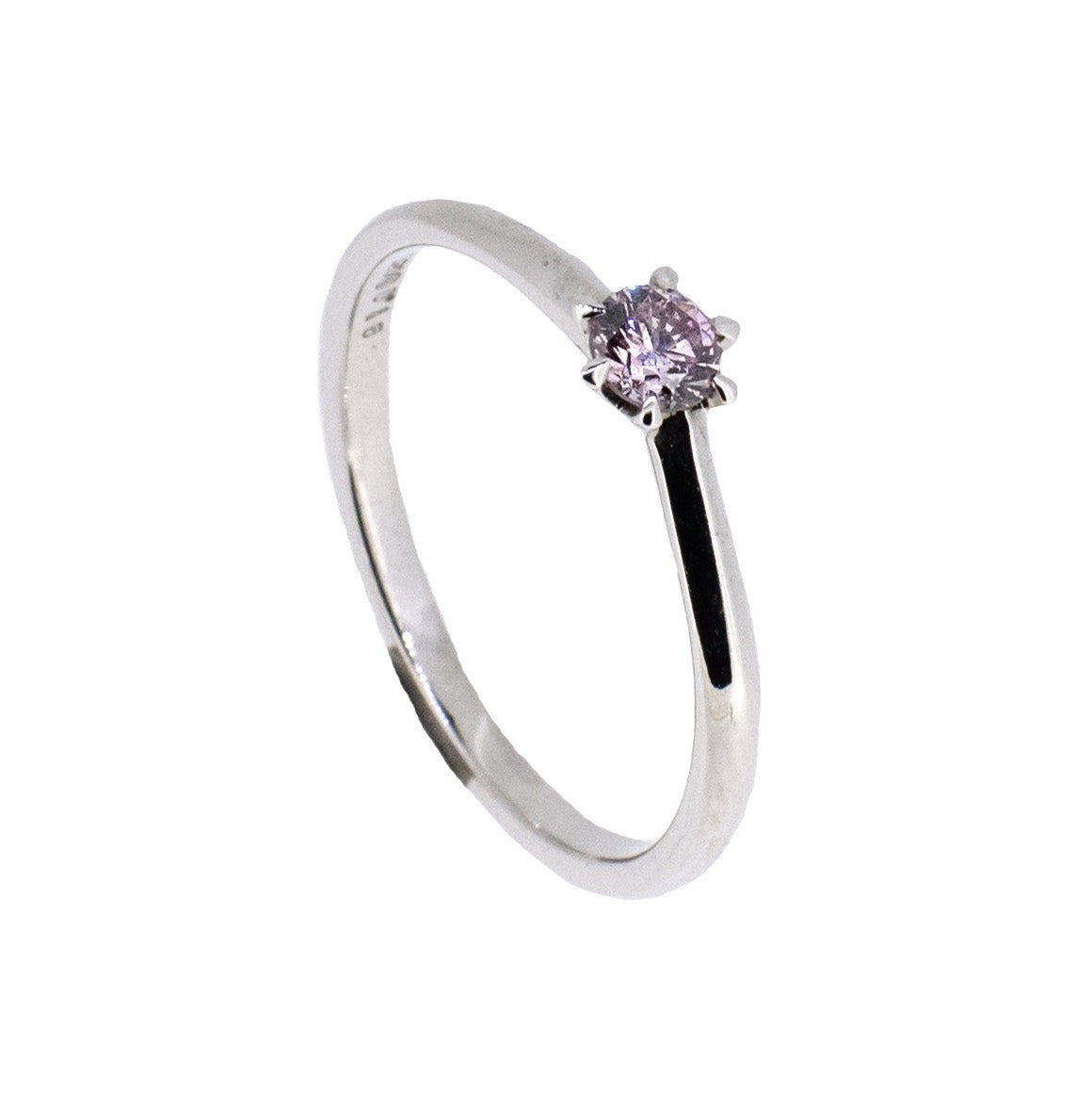 White gold and pink diamond ring