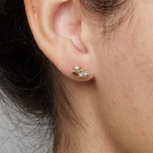 Champagne Diamond and Sapphire Studs