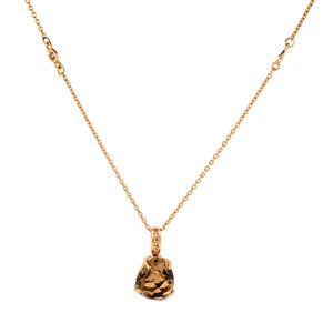 Smokey Quartz and Rose Gold Necklace