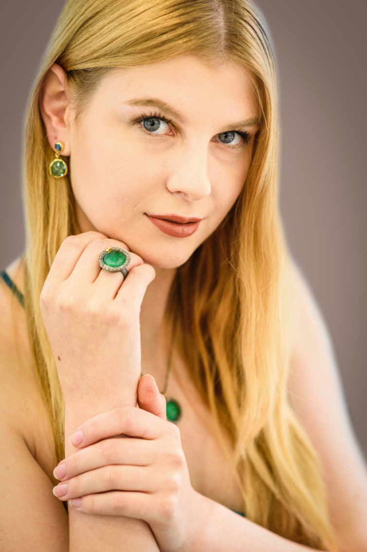Topaz and Green Amethyst Earrings