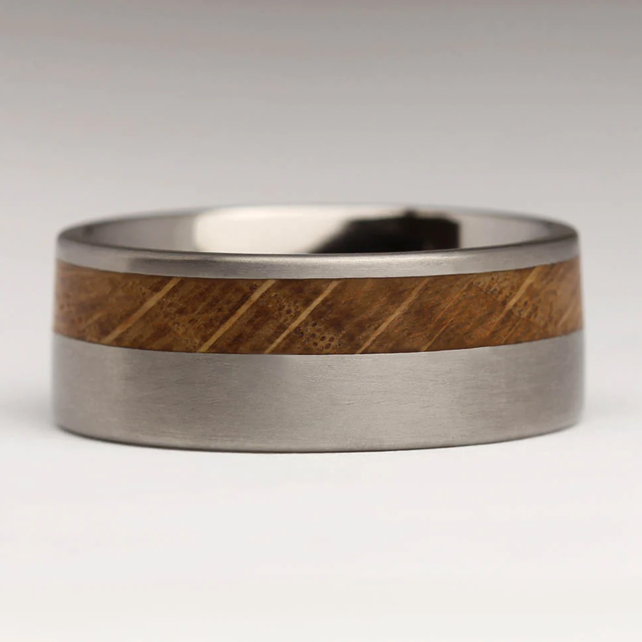 Titanium and Olive wood Ring
