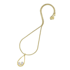 Gold and White Topaz Necklace