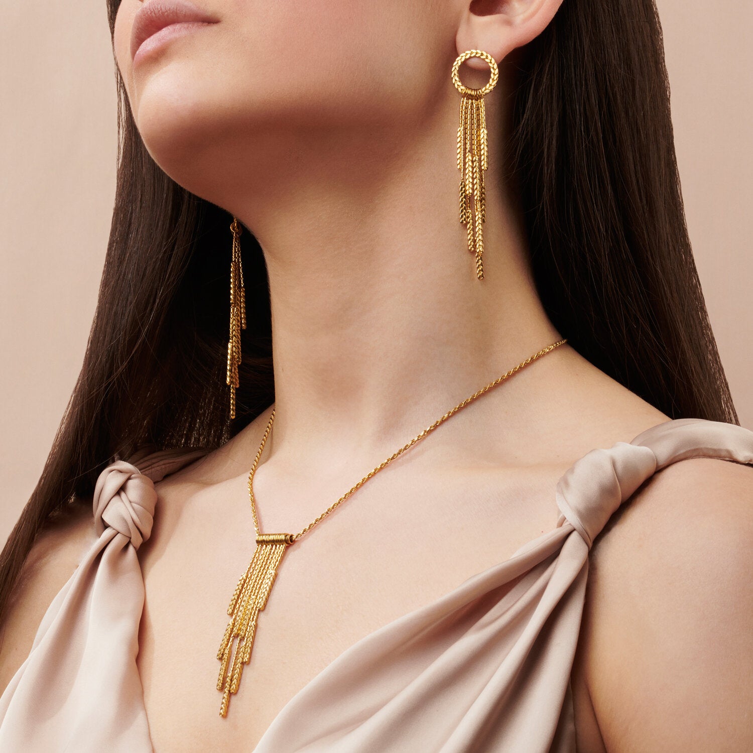 Demeter Large Tassel Earrings Gold