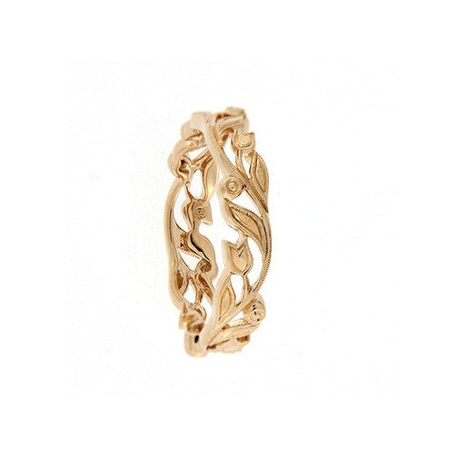 18ct Rose Gold Floral Band