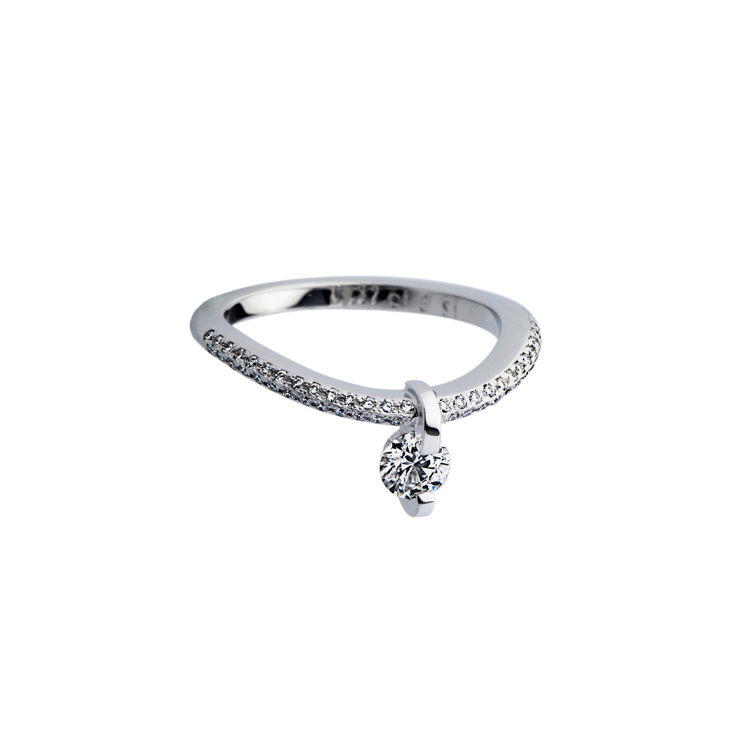 White Gold Diamond Drop Ring