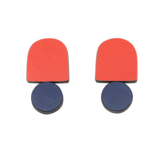 Red and Navy Arc Studs