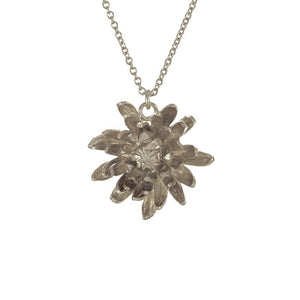 Silver Chrysanthemum Flower Necklace