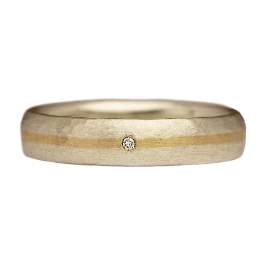 diamond, silver and gold ring
