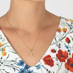 Floral Letter X Pendant