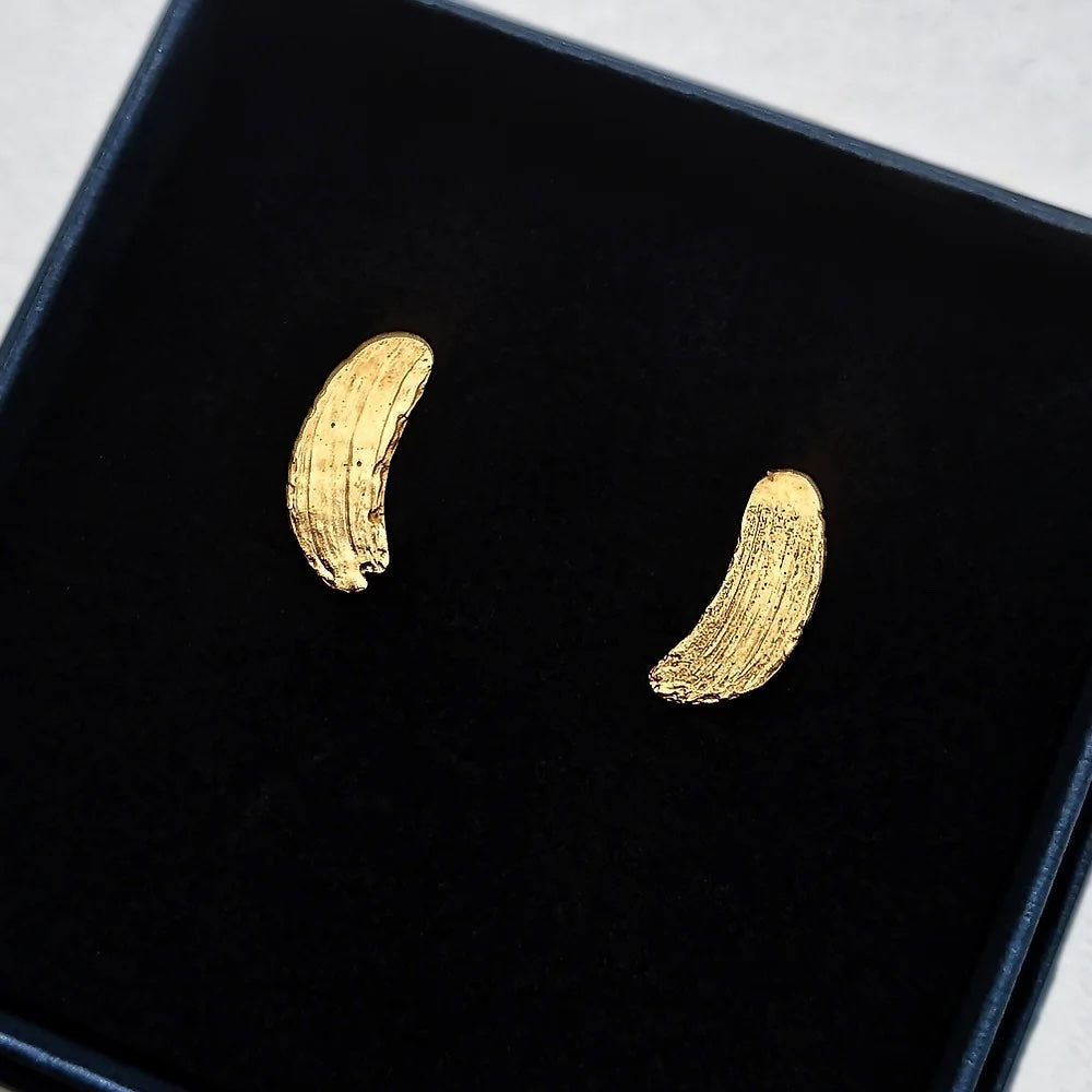 gold brushstroke earrings
