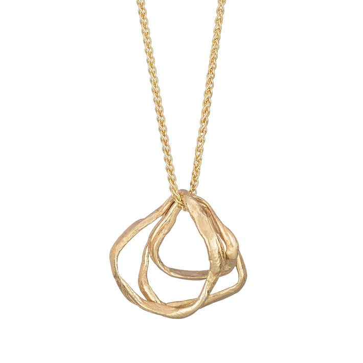 gold pebble pendant