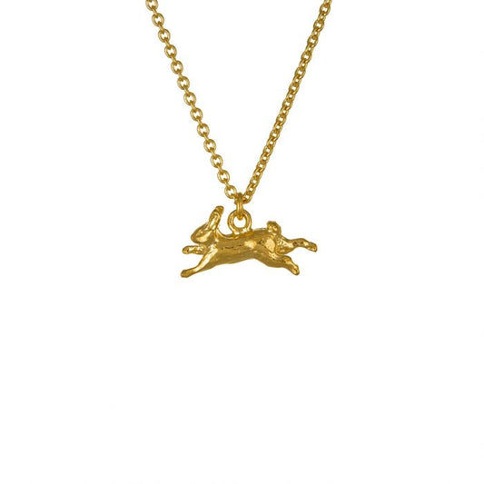 Gold Leaping Rabbit Necklace
