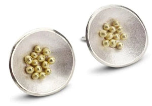 Silver and Gold Granulated Earrings