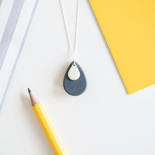grey pebble pendant