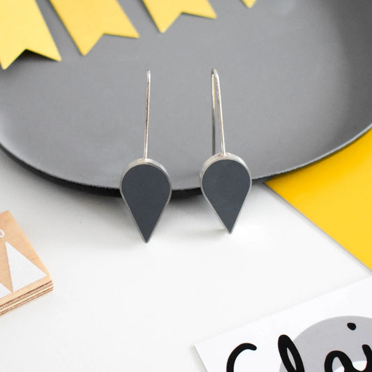grey resin earrings