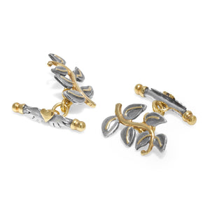 Silver and Gold Plated Leaf Cufflinks