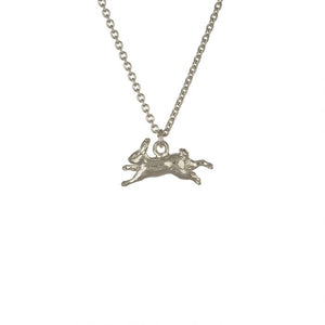 Silver Leaping Rabbit Necklace