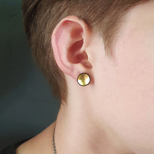 Medium Gold Leaf Studs