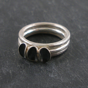 Silver Cluster Stacking Ring
