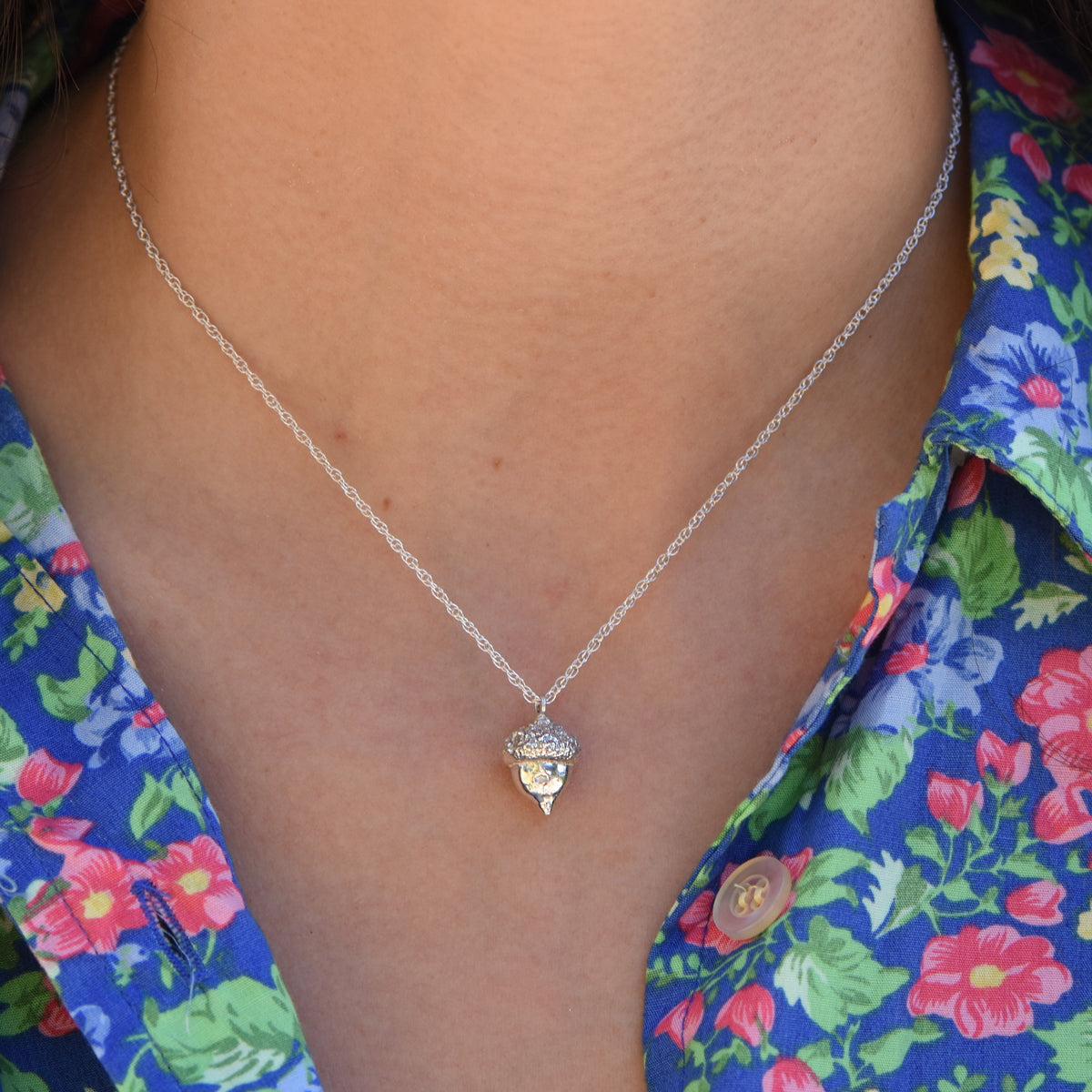Silver Acorn Pendant