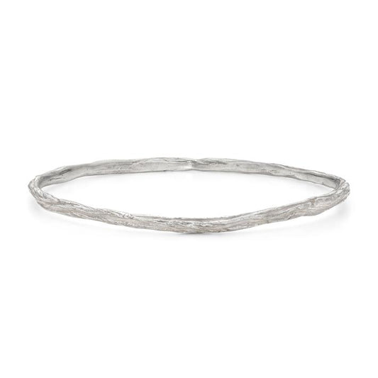 silver fine ripple bangle