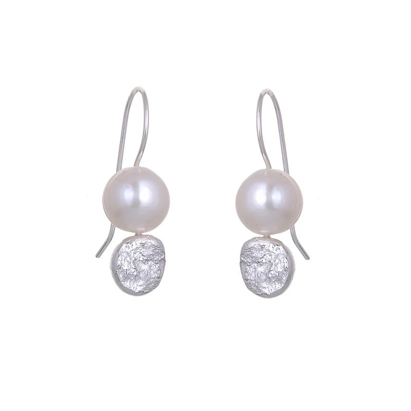 silver pearl earrings