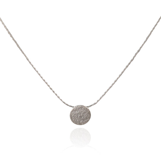 Paillette Tiny Disc Pendant Silver