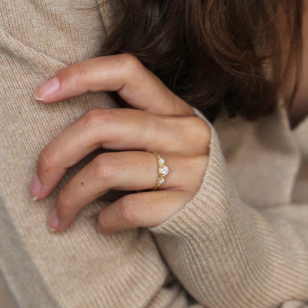 Triple Cluster Diamond Ring